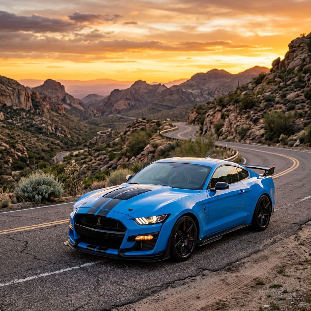Blue sports car
